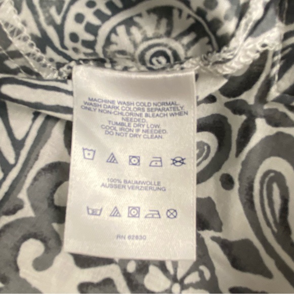 Land’s End Embroidered Lightweight Cotton Summer Dress Cover Up Gray White S 6-8 - Picture 12 of 12